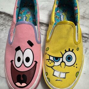 SpongeBob SquarePants Pink and Yellow Character Slip-Ons